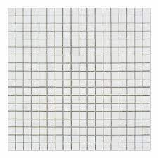 Thassos White  Octagon Mosaic w/ Ming Green Dots Polished