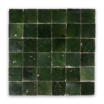 Forest Zellige 2”x2” Square Mosaic Wall Tile