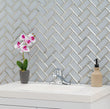 Ice Beveled Herringbone Mosaic Tile 2x4
