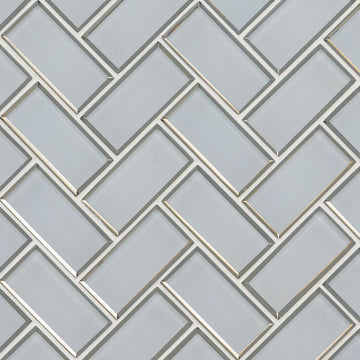 Azulejo de mosaico de espiga biselado en hielo 2x4