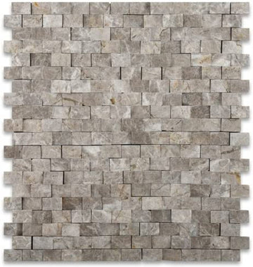 Atlantic Gray Brick & Subway Split Faced Wall Mosaic Tile