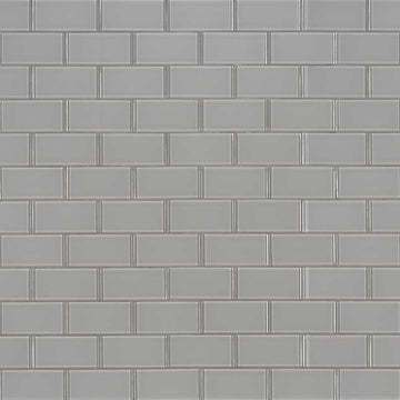 Oyster Gray 2x4 Glass Subway Tile