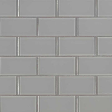 Oyster Gray 2x4 Glass Subway Tile