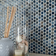 Penny Round Azul Glossy Tile