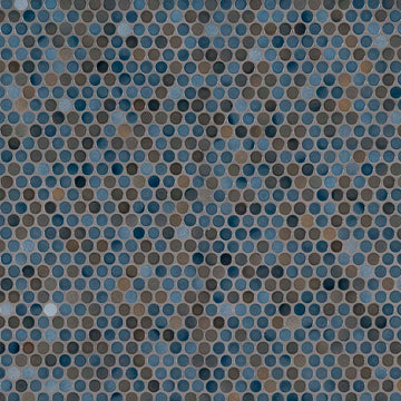 Penny Round Azul Glossy Tile