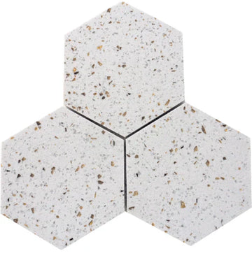 Terrazzo Gold Polished Hexagone Mosaic Tile