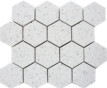 Terrazzo Silver Polished Hexagone Mosaic Tile