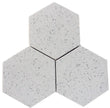 Terrazzo Silver Polished Hexagone Mosaic Tile 6”x6”