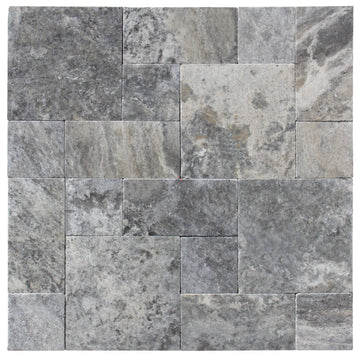 Atlantic Gray Marble Tile -1/2 French (Versailles) Pattern