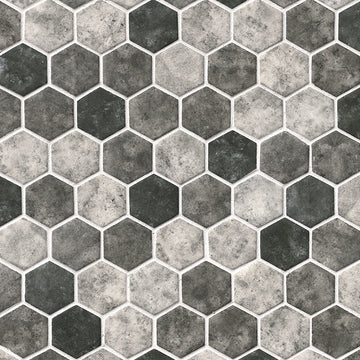 Azulejo de pared de mosaico hexagonal Urban Tapestry de 2