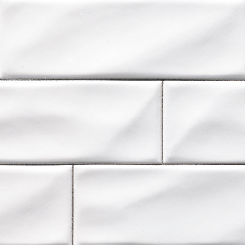 Whisper White Subway Ceramic Wall Tile 4”x12”