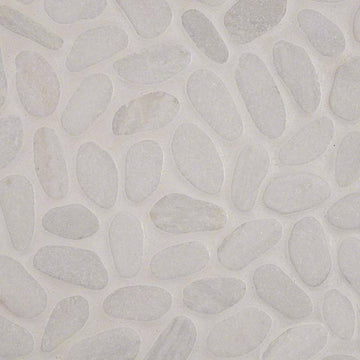 White Marble Pebbles Tumbled Tile