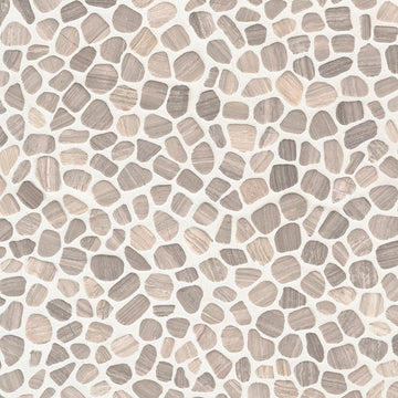 Azulejo de mosaico caído de guijarros de roble blanco