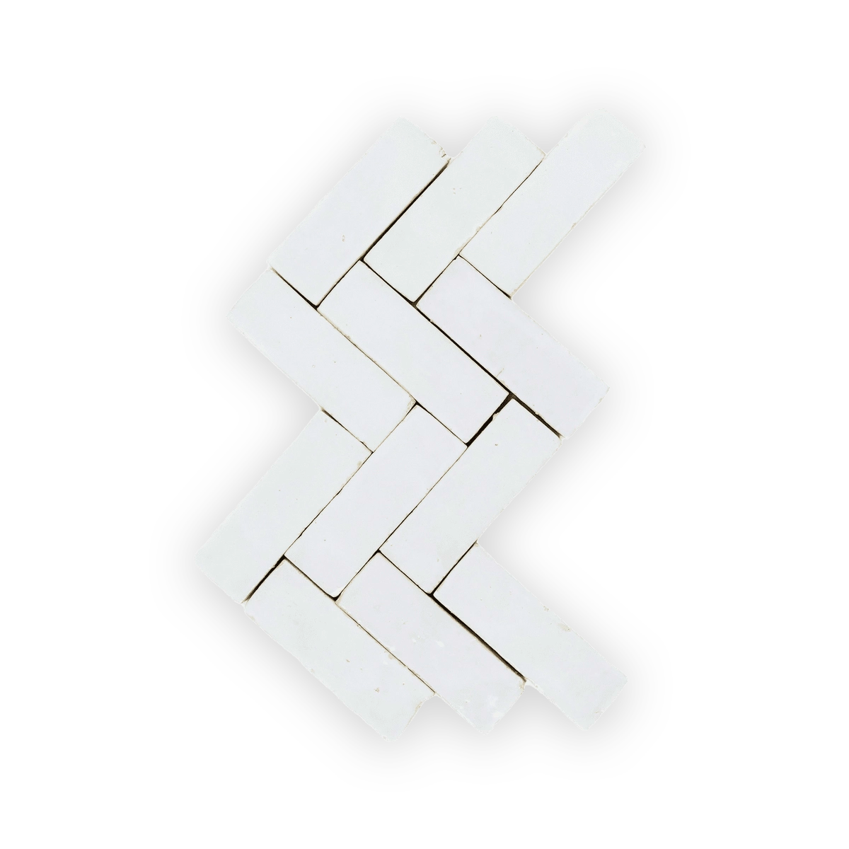 White Zellige Ceramic Wall Tile 2x6