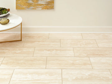 Ivory Travertine Vein Cut Filled & Polished Wall and Floor Tile 12x24