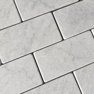 Carrara Italian White Tumbled Wall and Floor Tile 3x6"