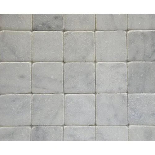 Carrara Italian White Tumbled Wall and Floor Tile 4x4"