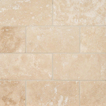 Ivory Travertine Filled & Honed Wall and Floor Tile 3x6"