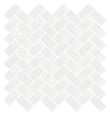 Afyon White Polished Herringbone Mosaic Tile 1"x2"