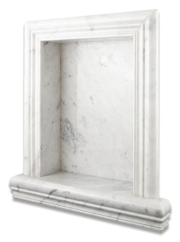 Bianco Carrara - Accesorios para nicho de champú hechos a mano - Grande