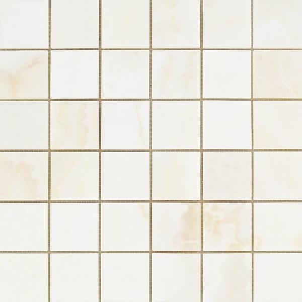 Bianco Onyx Polished Cross Cut Square Mosaic Tile 2"