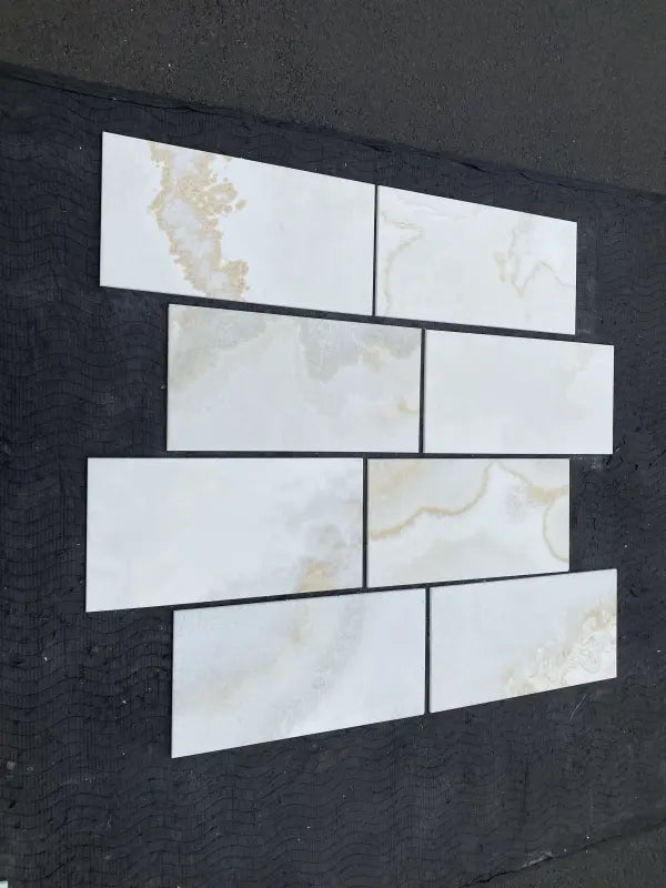 Bianco Onyx Polished Wall and Floor Tile 12x24"