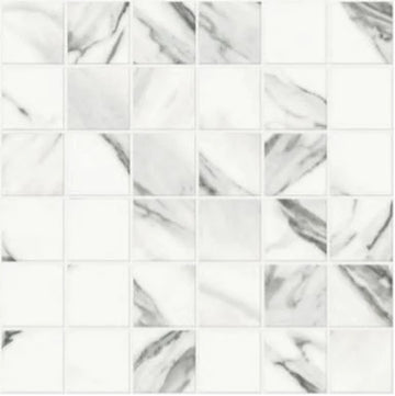 Bianco Venatino 13”x13” Porcelain Mosaic Tile