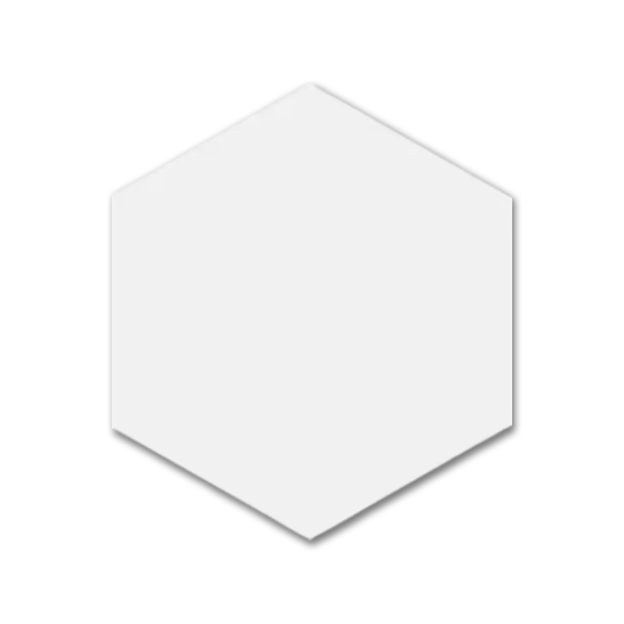 Block 5”X6” Hexagon Matte Porcelain Wall and Floor Tile Blanco