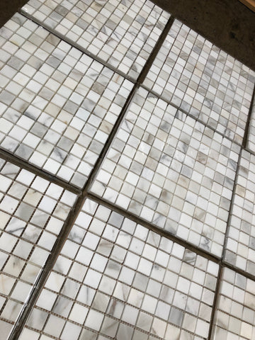 Calacatta Gold Square Mosaic Backsplash Wall Tile 1"