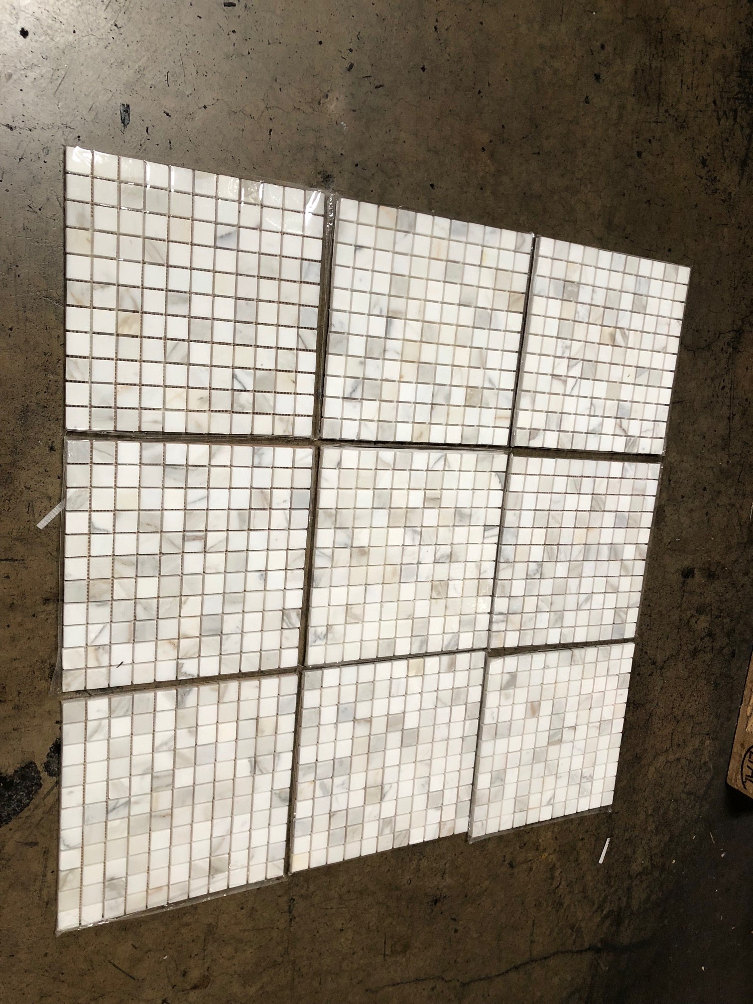 Calacatta Gold Square Mosaic Backsplash Wall Tile 1"