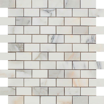 Calacatta Gold Brick Mosaic Backsplash Wall Tile