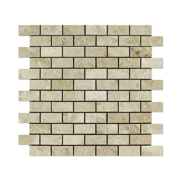 Cappuccino Polished Brick Mosaic Tile 1x2"