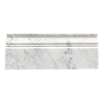 Carrara Italian White Baseboard Trim Tile  4 3/4