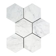 Carrara Italian Hexagon Mosaic Backsplash and Wall Tile 5"