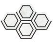 Carrara White 5" x 5" Hexagon Combination w/ Black Polished 