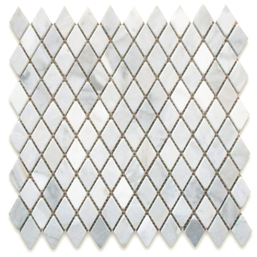 Carrara Italian Diamond Mosaic Backsplash and Wall Tile  1x2