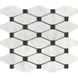 Carrara White Octave Pattern w/ Black (Long Octagon) Polished 