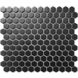 CC Mosaics 12”x12” Hexagon Glazed Porcelain Mosaic Tile 1”x1” Black