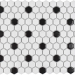 CC Mosaics 12”x12” Hexagon Glazed Porcelain Mosaic Tile 1”x1” Black White