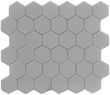 CC Mosaics 12”x12” Hexagon Glazed Porcelain Mosaic Tile 2”x2” Grey