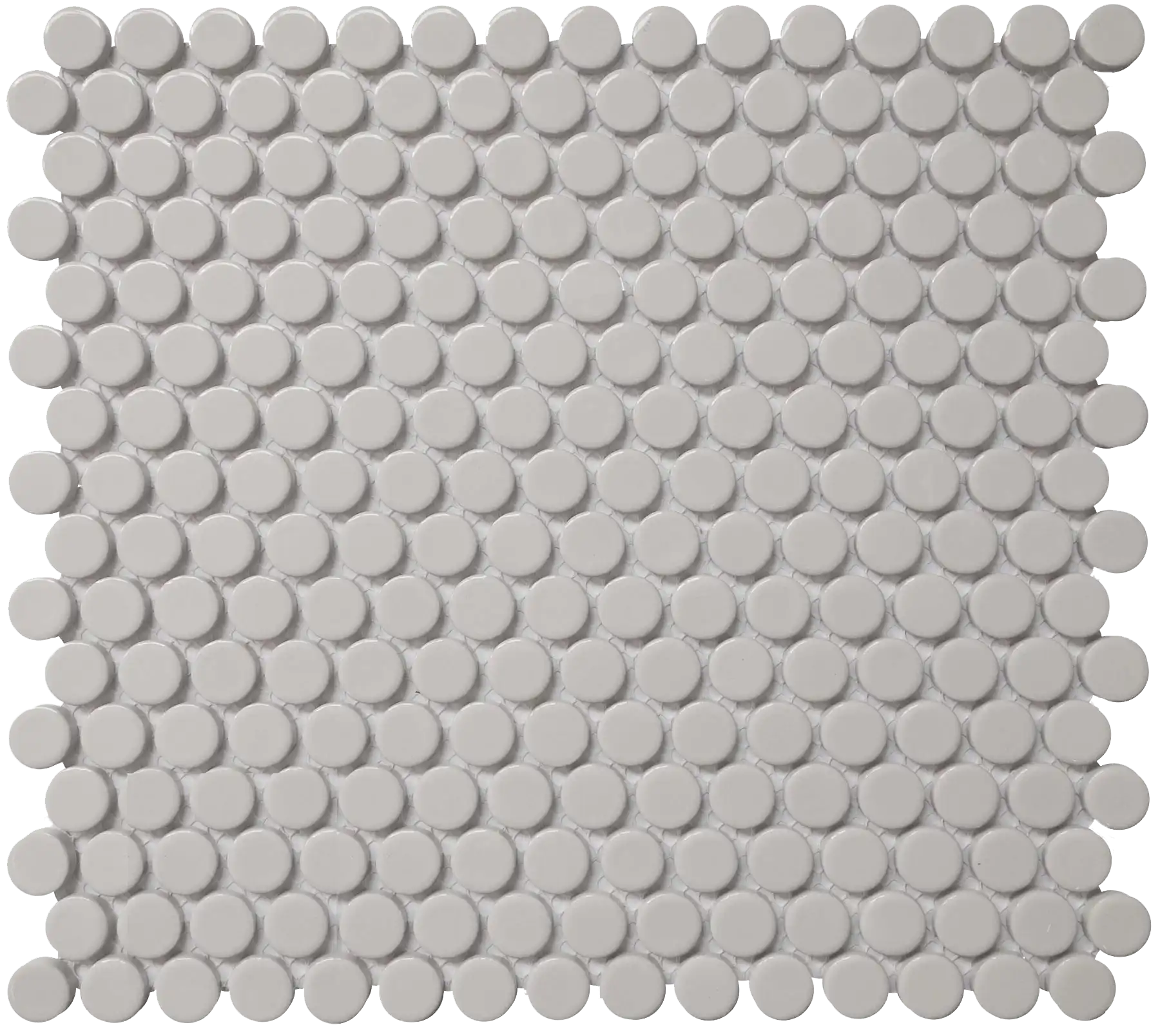 CC Mosaics 12”x12” Penny Round Glazed Porcelain Mosaic Tile Glazed Grey