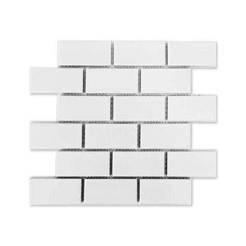 CC Mosaics 2”x4” Snow White Glazed Ceramic Brick Mosaic Tile