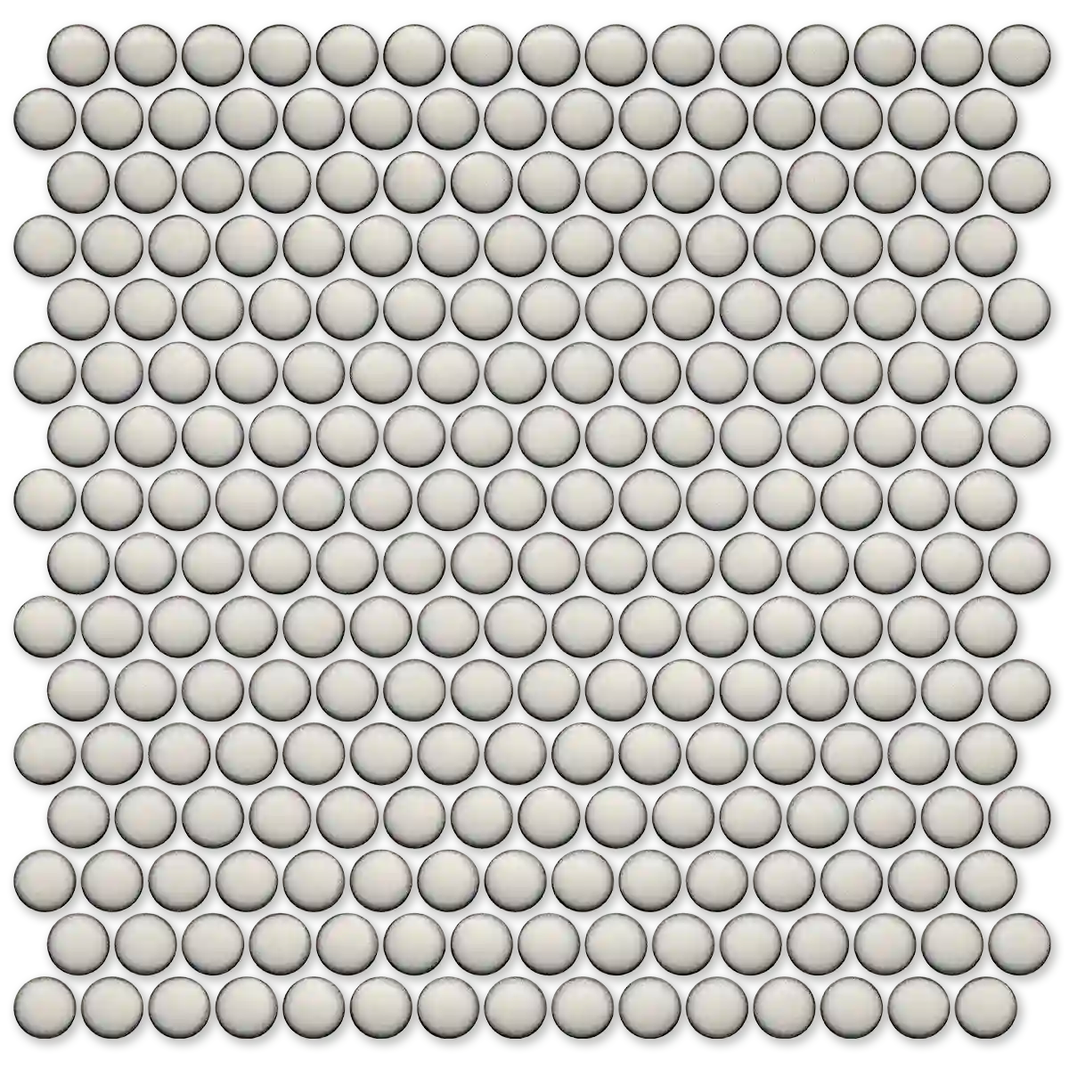 CC Mosaics + 12”x12” Penny Round Porcelain Mosaic Tile Pearl White