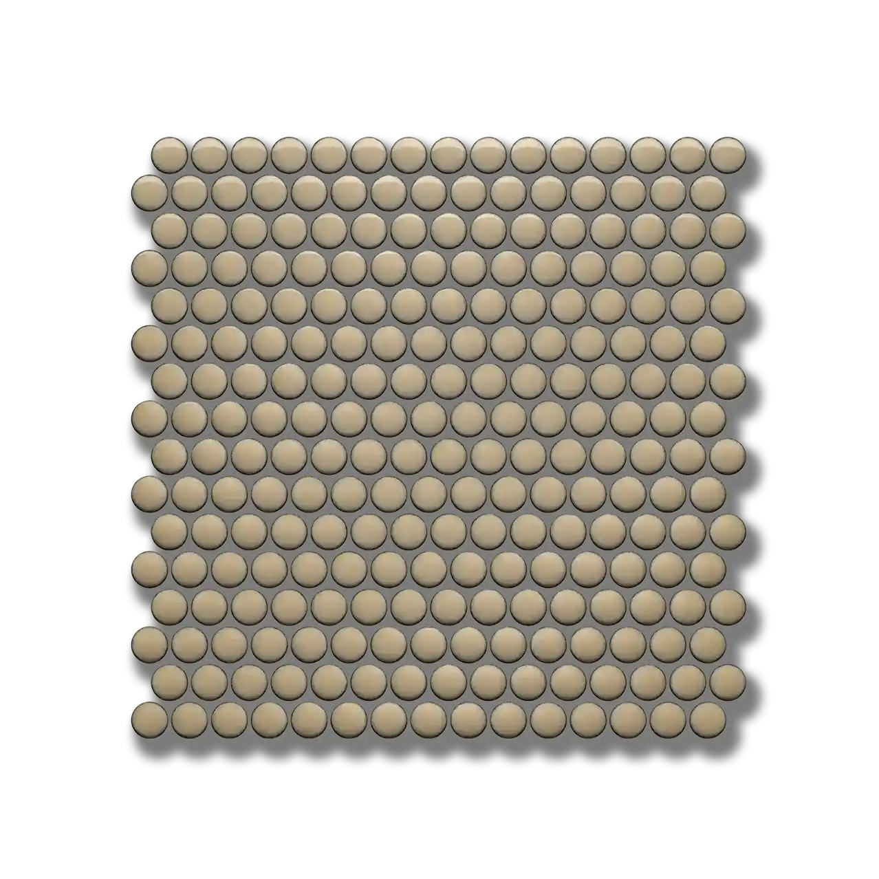 CC Mosaics + 12”x12” Penny Round Porcelain Mosaic Tile Sand