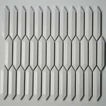 CC Mosaics + 1”x4” 3D Picket 12”x12” Porcelain Mosaic Backsplash Wall Tile Glazed White