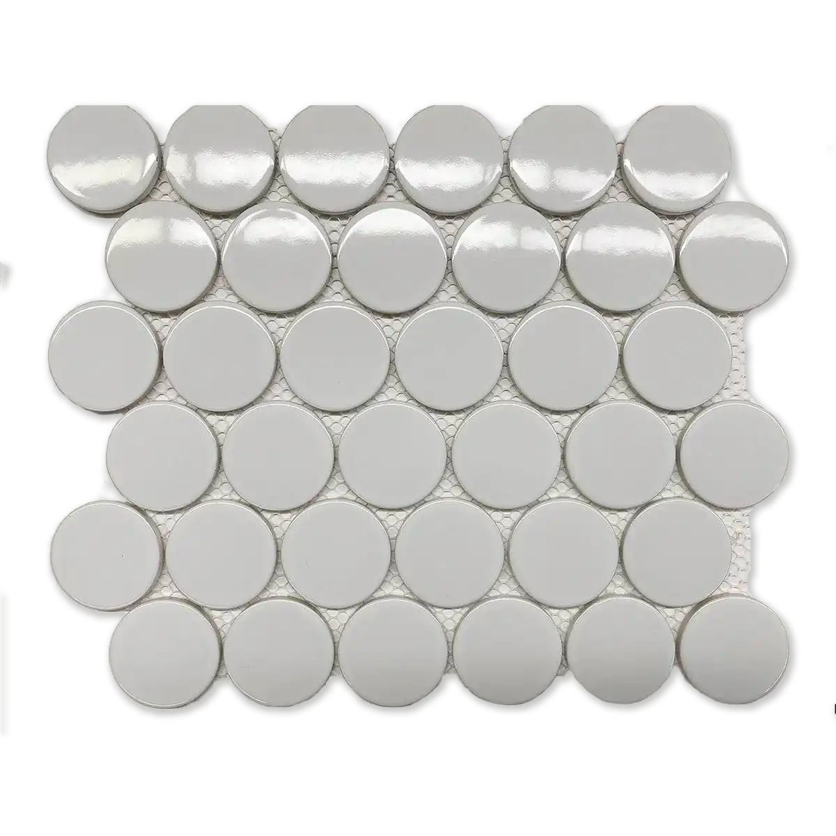 CC Mosaics + 2” Dots 12”x12” Porcelain Mosaic Tile Glazed White