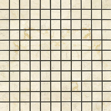 Crema Marfil Polished Square Mosaic Tile 1x1"