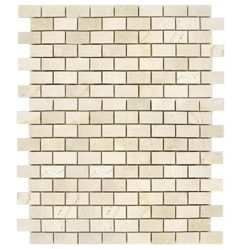Crema Marfil Mini Brick Mosaic Tile 5/8x1 1/4"