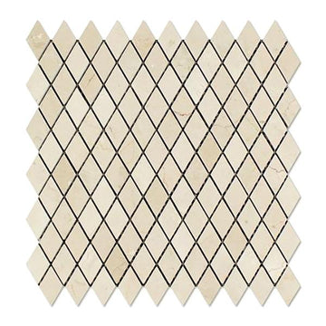 Crema Marfil Polished Diamond Mosaic Tile 1x2
