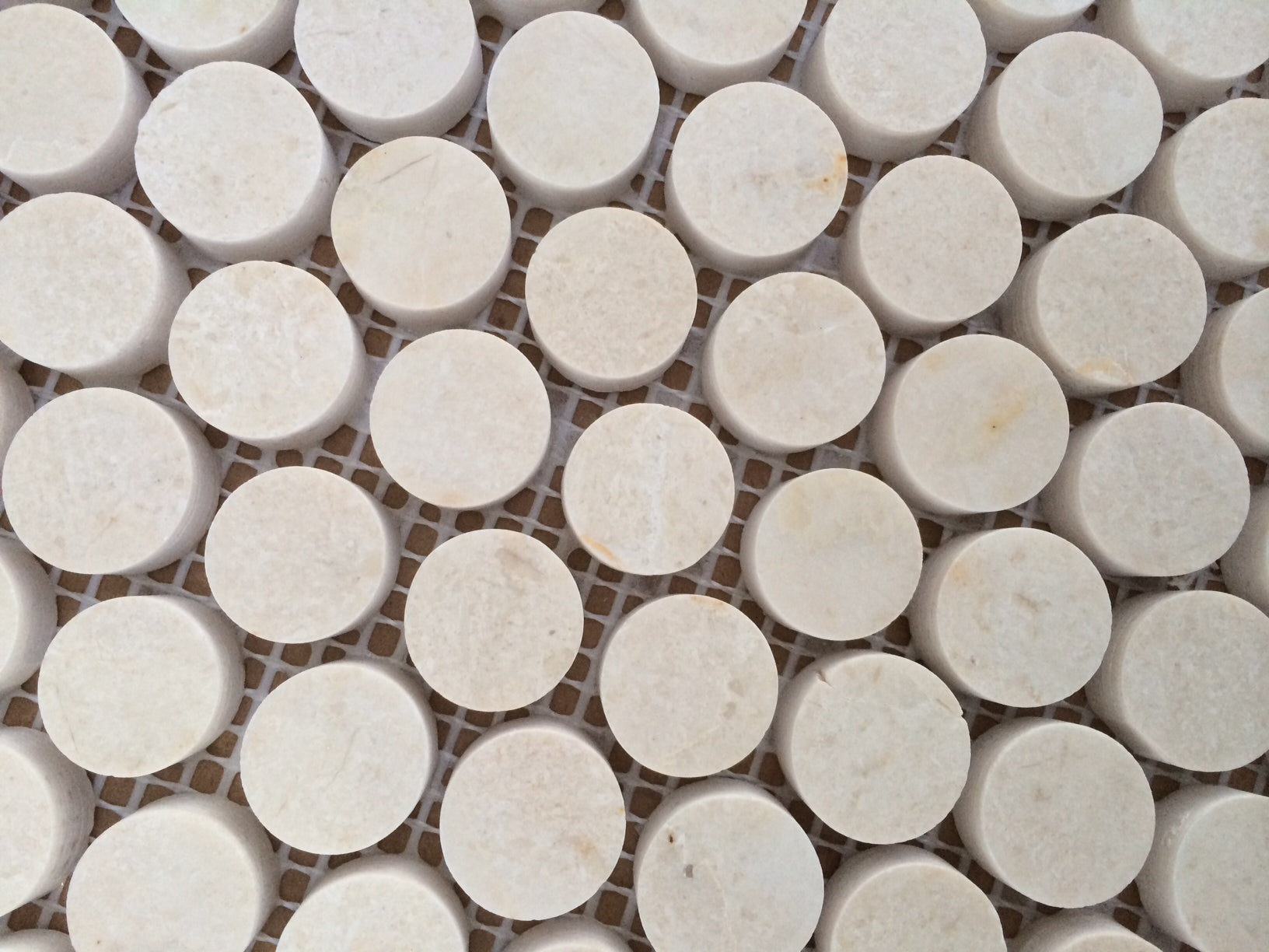 Crema Marfil Polished Penny Round Mosaic Tile
